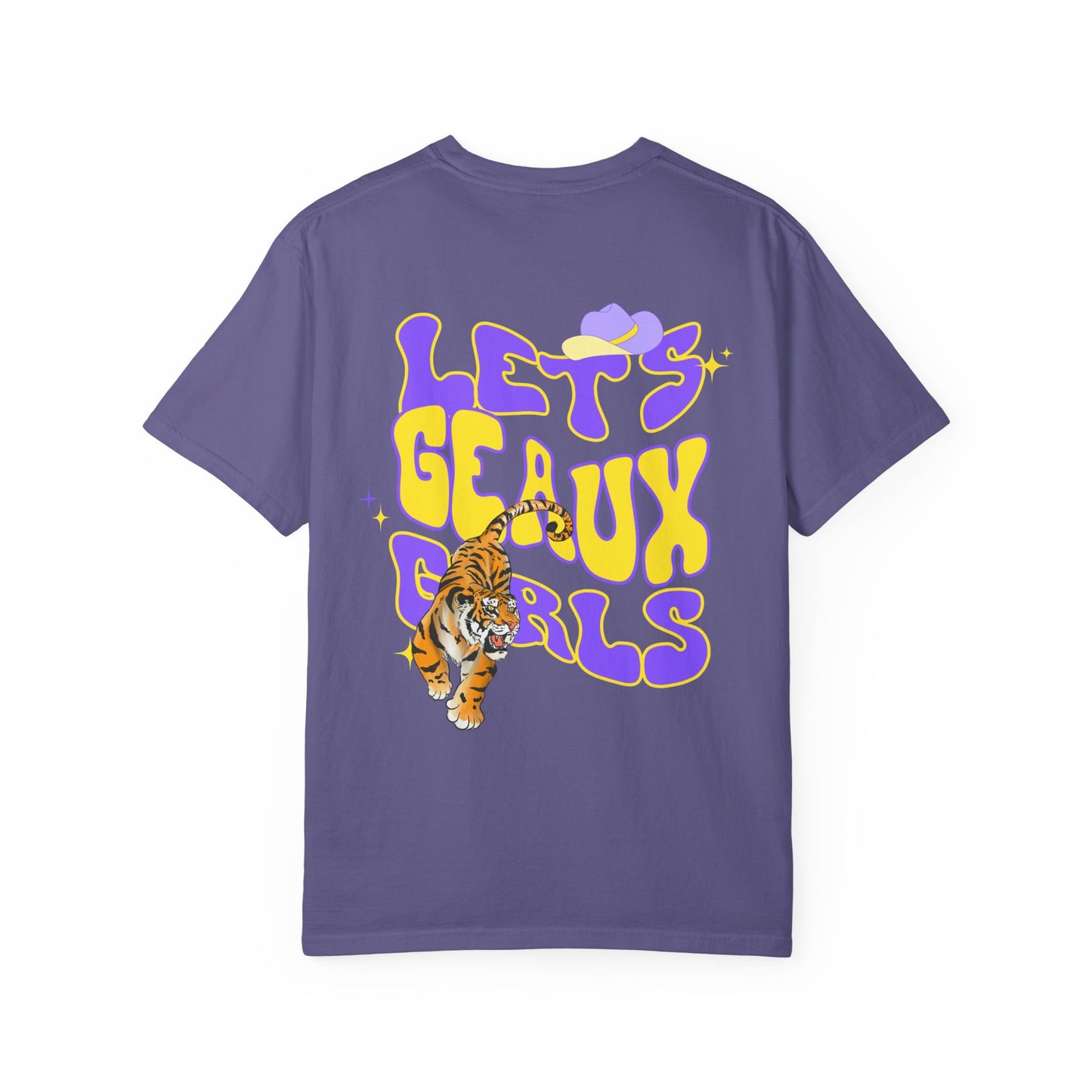 Comfort Colors Louisiana Lets Geaux Girls Tiger Cowgirl Tee