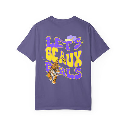 Comfort Colors Louisiana Lets Geaux Girls Tiger Cowgirl Tee