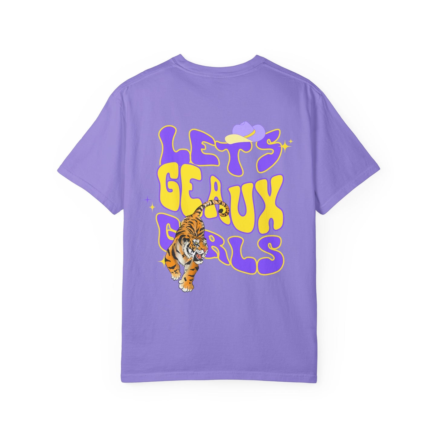 Comfort Colors Louisiana Lets Geaux Girls Tiger Cowgirl Tee