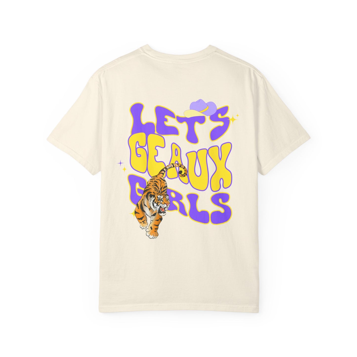 Comfort Colors Louisiana Lets Geaux Girls Tiger Cowgirl Tee