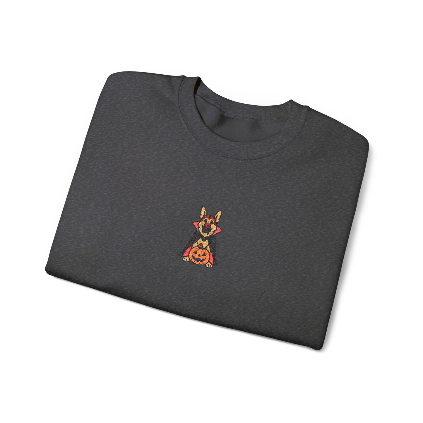 German Shepherd Halloween Embroidered Crewneck Sweatshirt