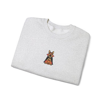 German Shepherd Halloween Embroidered Crewneck Sweatshirt