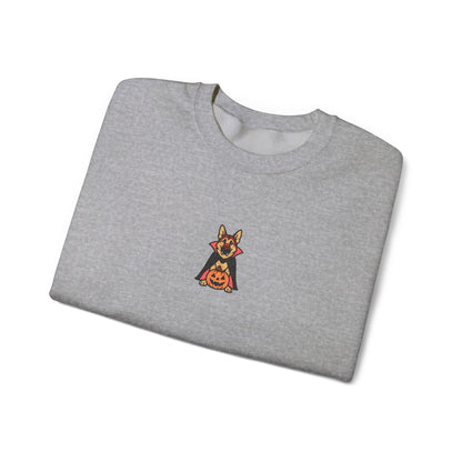 German Shepherd Halloween Embroidered Crewneck Sweatshirt