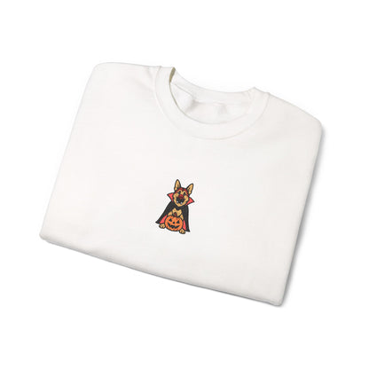 German Shepherd Halloween Embroidered Crewneck Sweatshirt